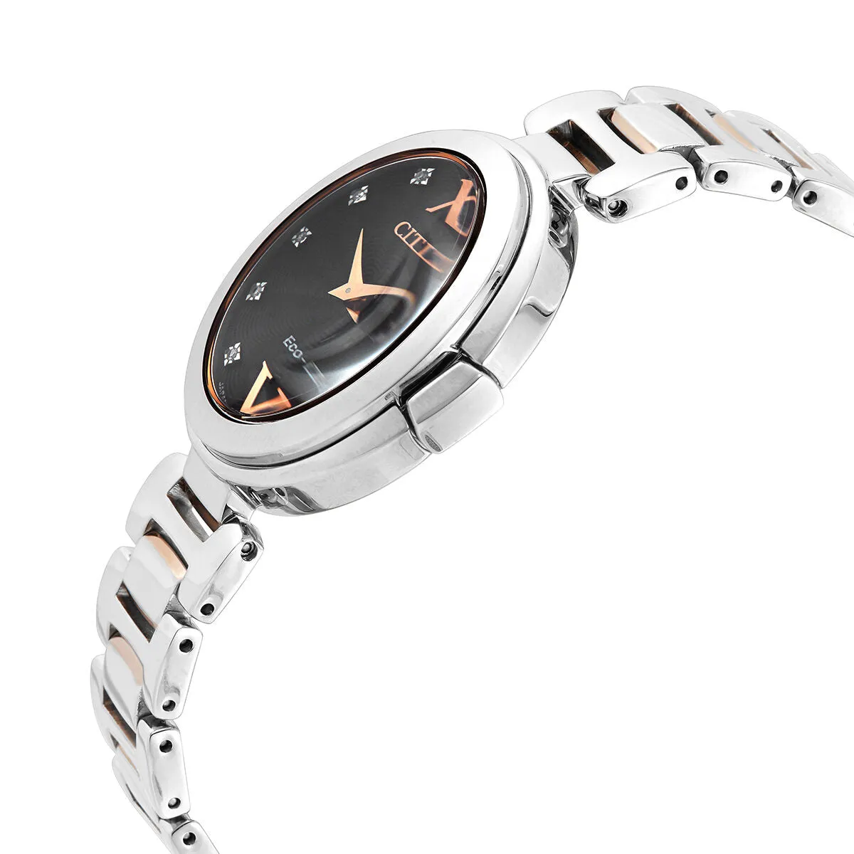 Citizen Capella Diamond Black Dial Ladies Two-Tone Watch EX1516-52E