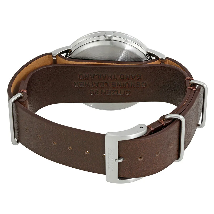 Citizen Chandler Black Dial Brown Leather Men's Watch BJ6500-04E