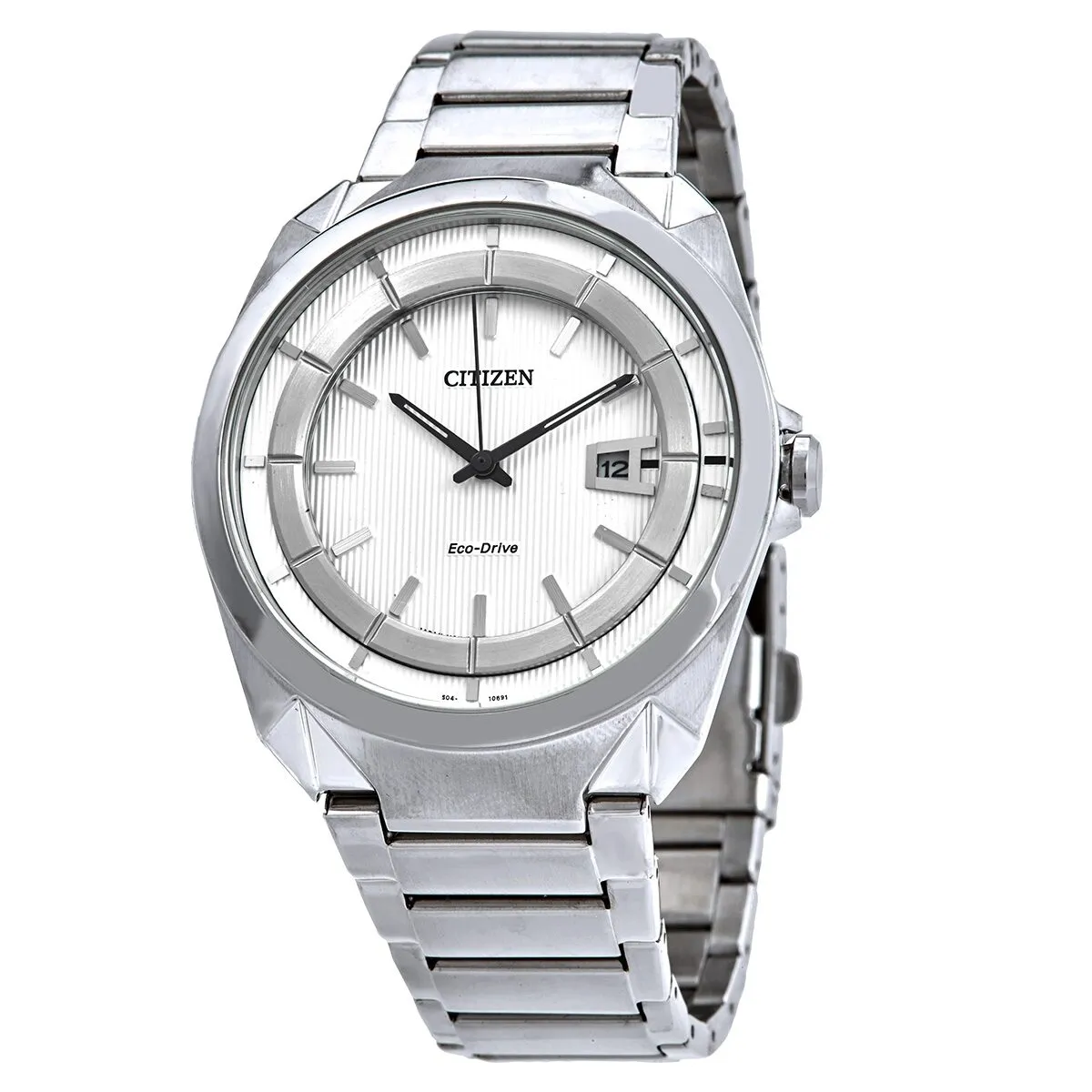 Citizen Eco-Drive White Dial Stainless Steel Men's Watch AW1010-57B