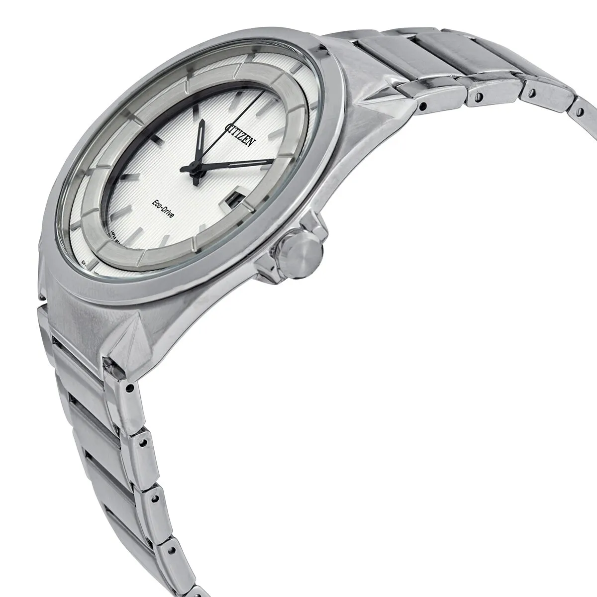 Citizen Eco-Drive White Dial Stainless Steel Men's Watch AW1010-57B