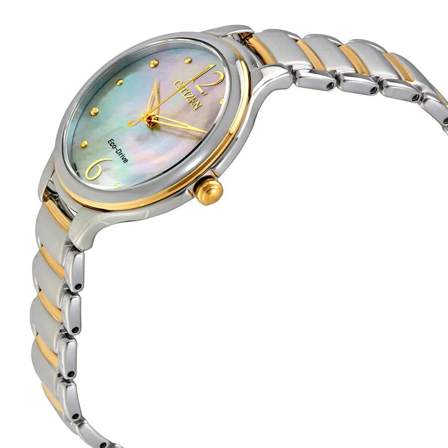 Citizen L Mother Of Pearl Dial Ladies Two Tone Watch EM0554-58N