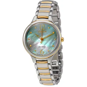 Citizen L Mother Of Pearl Dial Ladies Two Tone Watch EM0554-58N