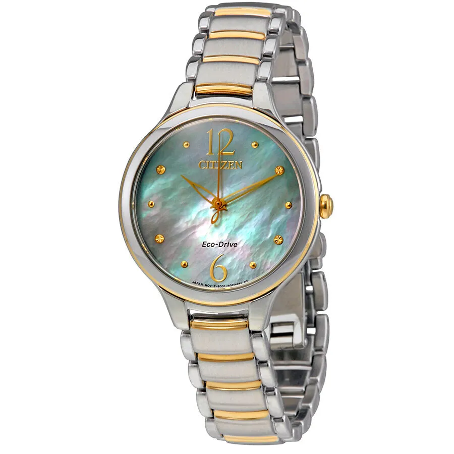 Citizen L Mother Of Pearl Dial Ladies Two Tone Watch EM0554-58N
