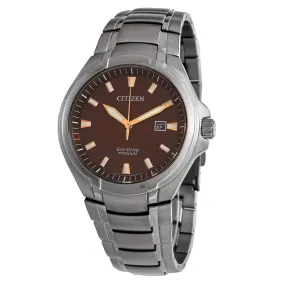Citizen Paradigm Eco-Drive Titanium Brown Dial Watch BM7431-51X