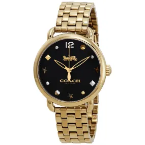 Coach Delancey Black Dial Yellow Gold-tone Ladies Watch 14502813