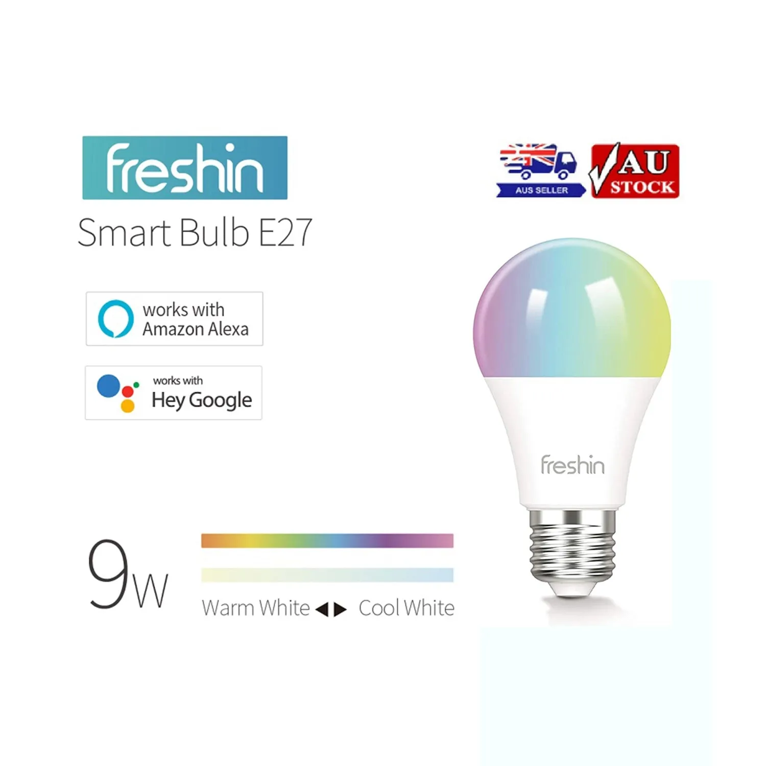 Colourful Smart Bulb E27/A60，9W,  RGBCW
