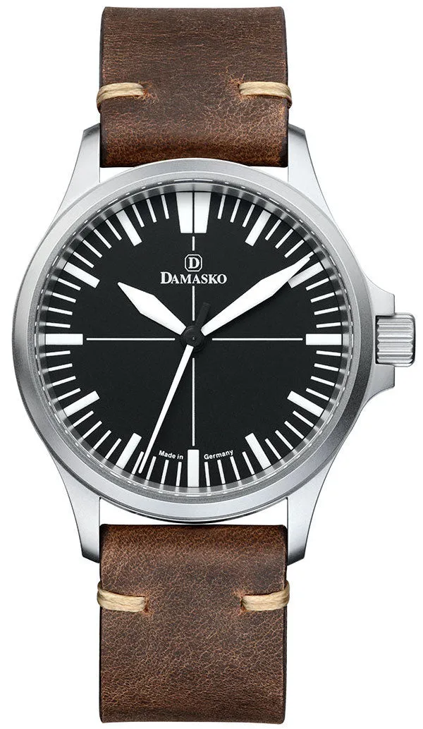 Damasko Watch DK30 Vintage Mocha Leather Pin
