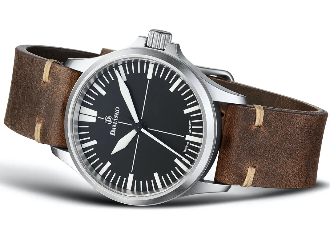 Damasko Watch DK30 Vintage Mocha Leather Pin
