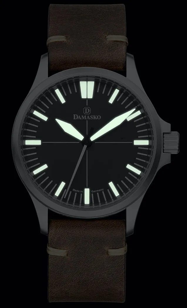 Damasko Watch DK30 Vintage Mocha Leather Pin