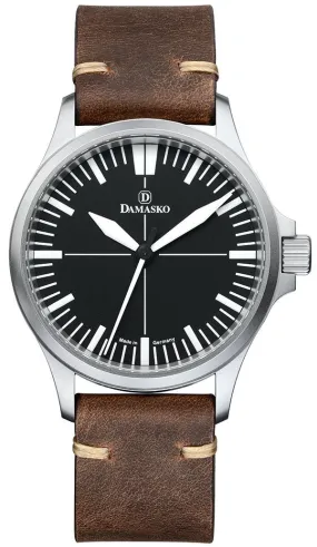 Damasko Watch DK30 Vintage Mocha Leather Pin