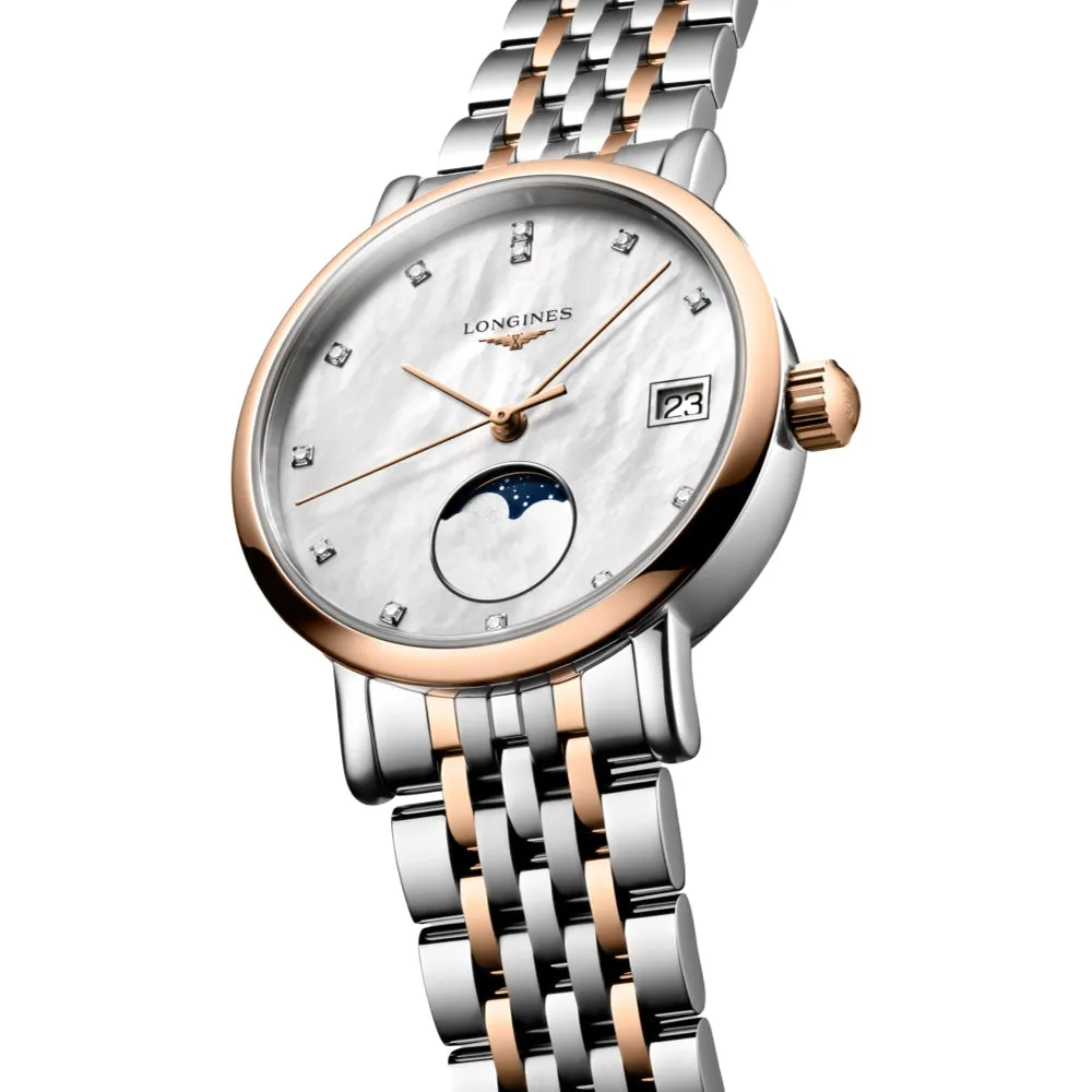 Elegant Moonphase Mother-of-Pearl Two-Tone 30mm