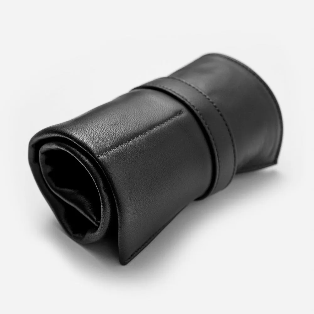 Espresso Black Watch Roll For 6 Watches