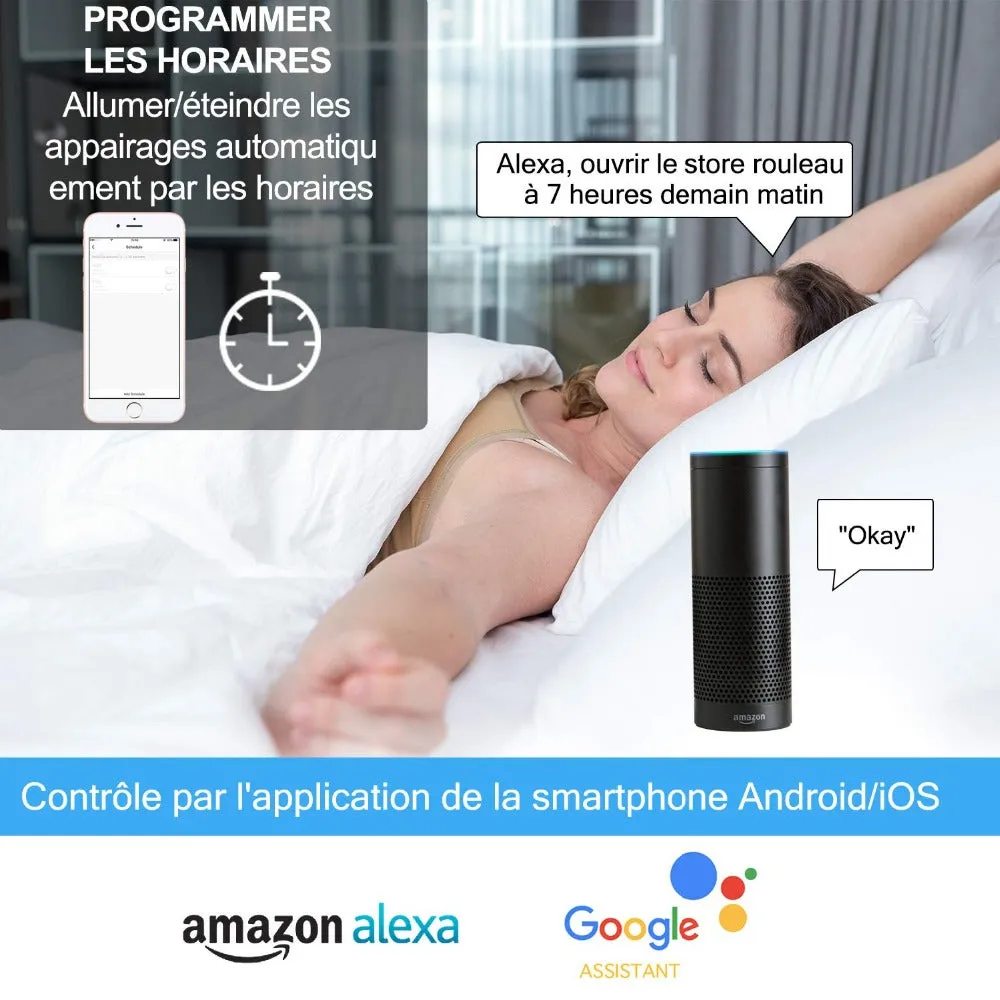 EU WiFI Smart Curtain Switch Makes Electrical Motorized Blind Roller Shutter Become Smart,  Voice Control Google Home Alexa echo