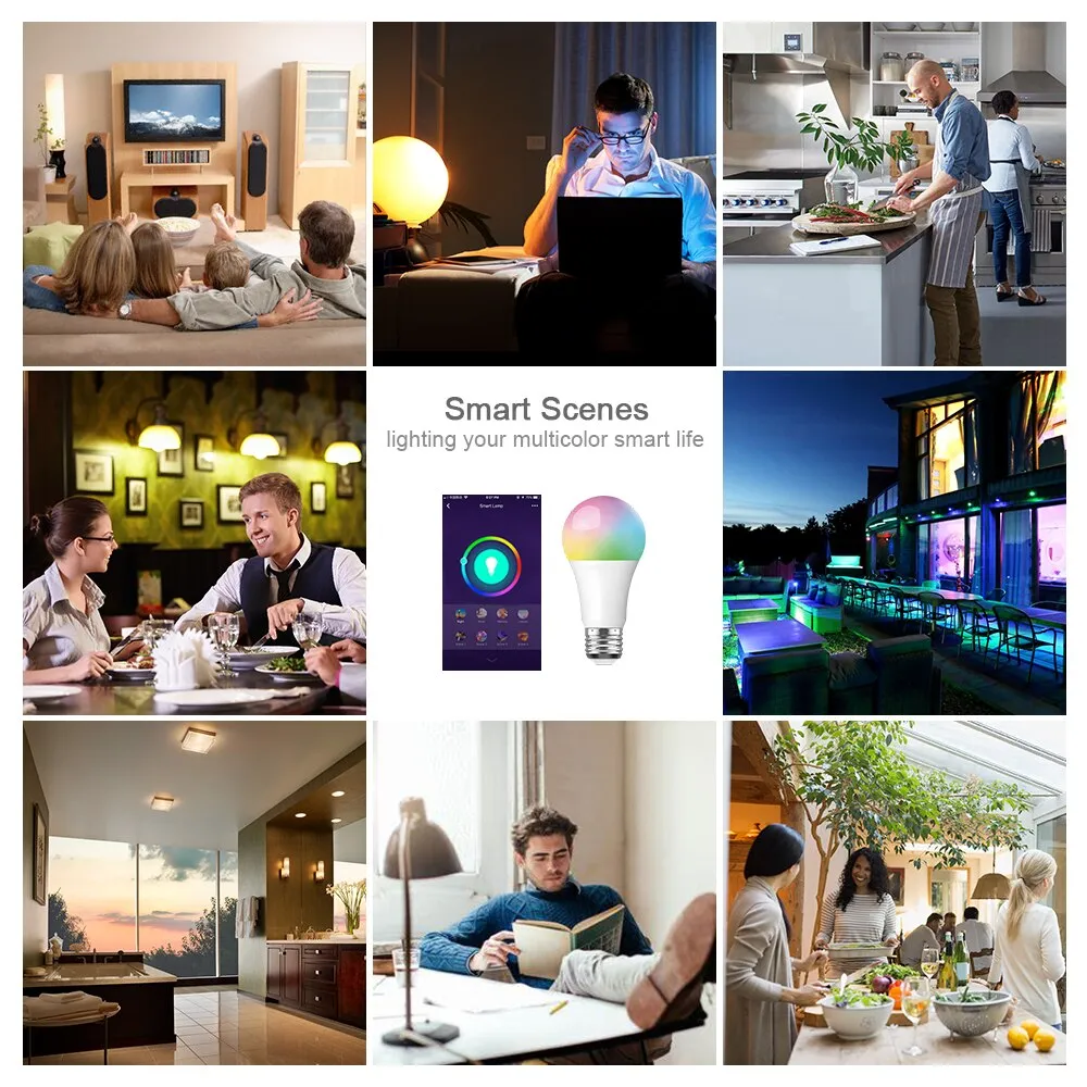 EU/US Standard Tuya/Smart Life 10W 6500K WiFI Bulb Light  for Google Home Amazon Alexa Voice Control