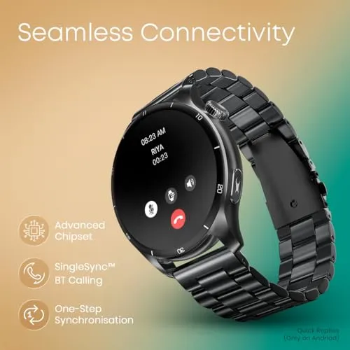 Fastrack Dezire FX1 PRO Fashion Smart Watch, 1.43" AMOLED, 466*466 Pixel Resolution, SingleSync BT Calling, AI Voice Assistant, 100  Sports Modes & Smartwatch Faces, Upto 5 Day Battery, IP68
