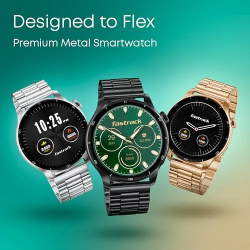 Fastrack Dezire FX1 PRO Fashion Smart Watch, 1.43" AMOLED, 466*466 Pixel Resolution, SingleSync BT Calling, AI Voice Assistant, 100  Sports Modes & Smartwatch Faces, Upto 5 Day Battery, IP68