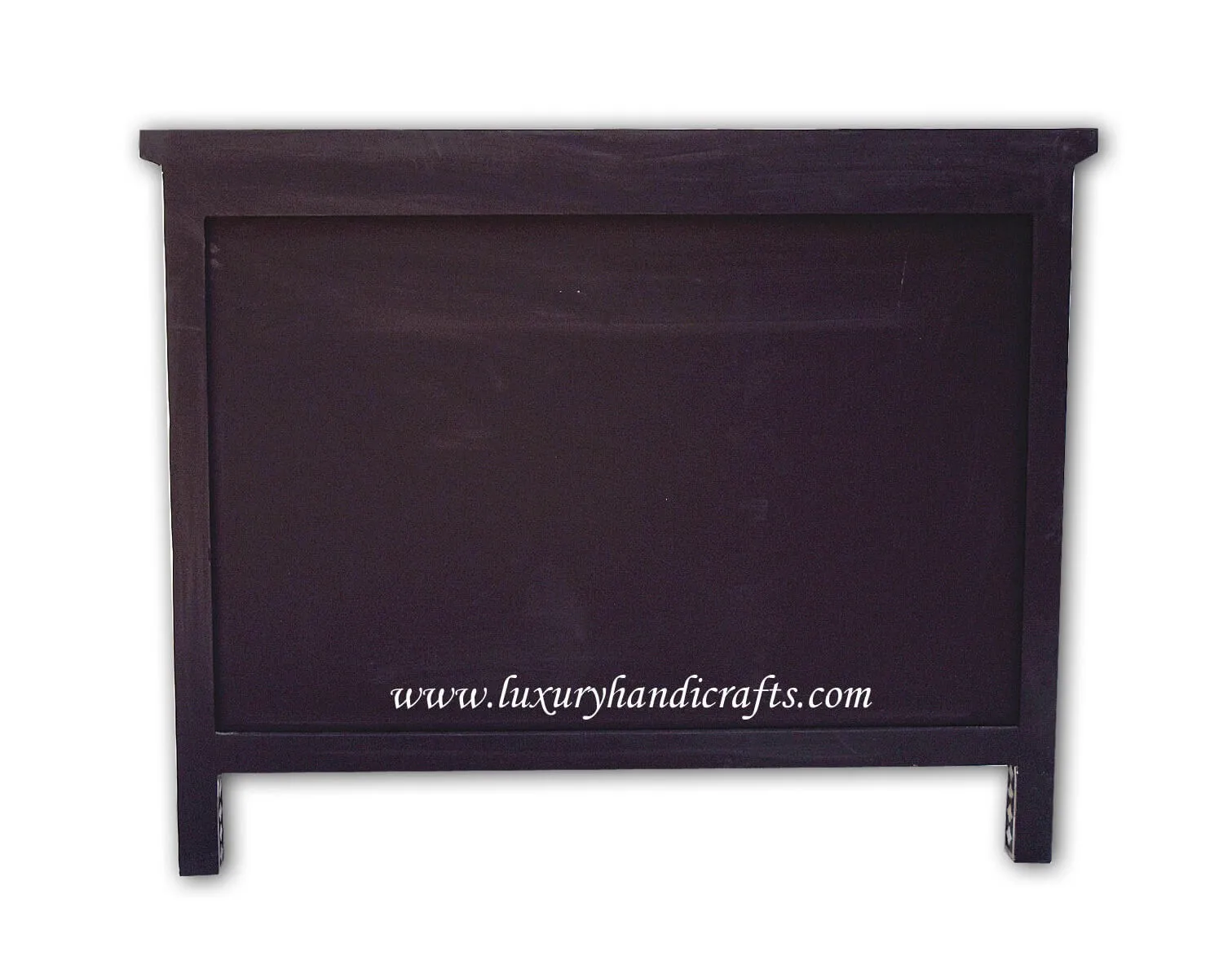 Flower Design Chest Of Four Drawer Mother Of Pearl Inlay Black
