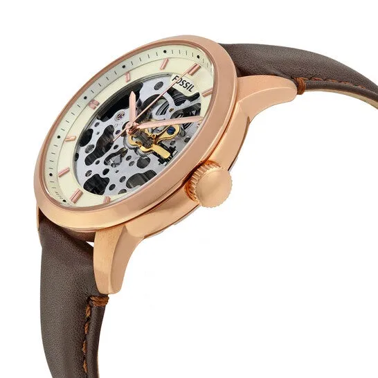 Fossil Townsman Automatic Beige Skeleton Dial Men's Watch ME3078