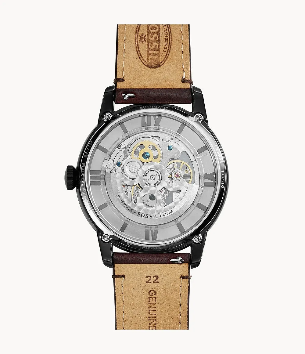 Fossil Townsman Automatic Beige Skeleton Dial Men's Watch ME3078