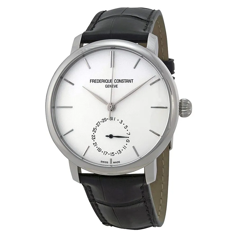 Frederique Constant Slimline Automatic Silver Dial Black Leather Men's Watch FC-710S4S6
