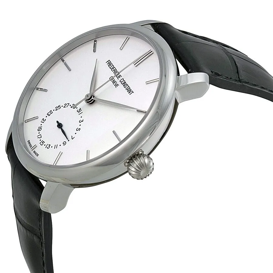 Frederique Constant Slimline Automatic Silver Dial Black Leather Men's Watch FC-710S4S6