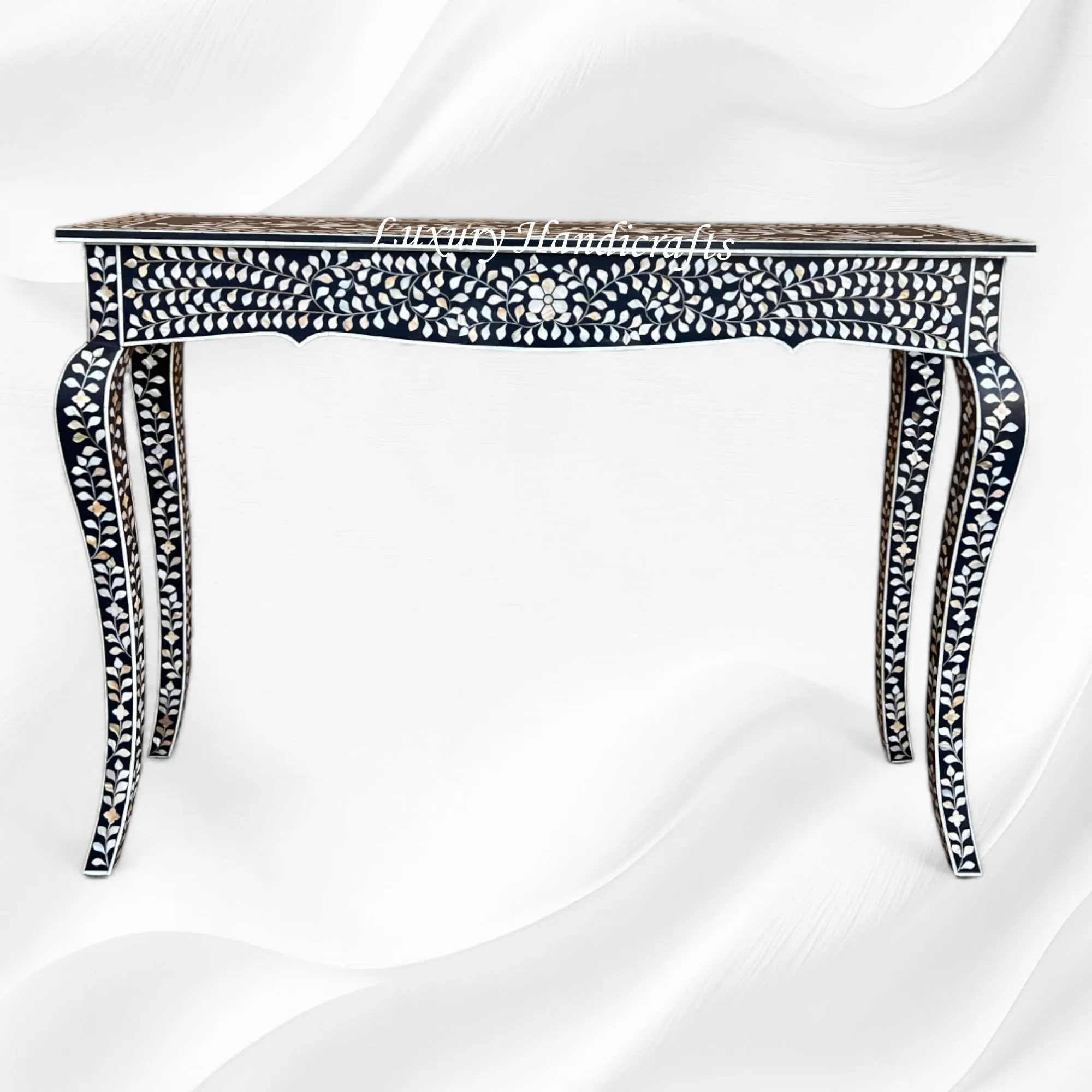 French MOP Inlay Console Black