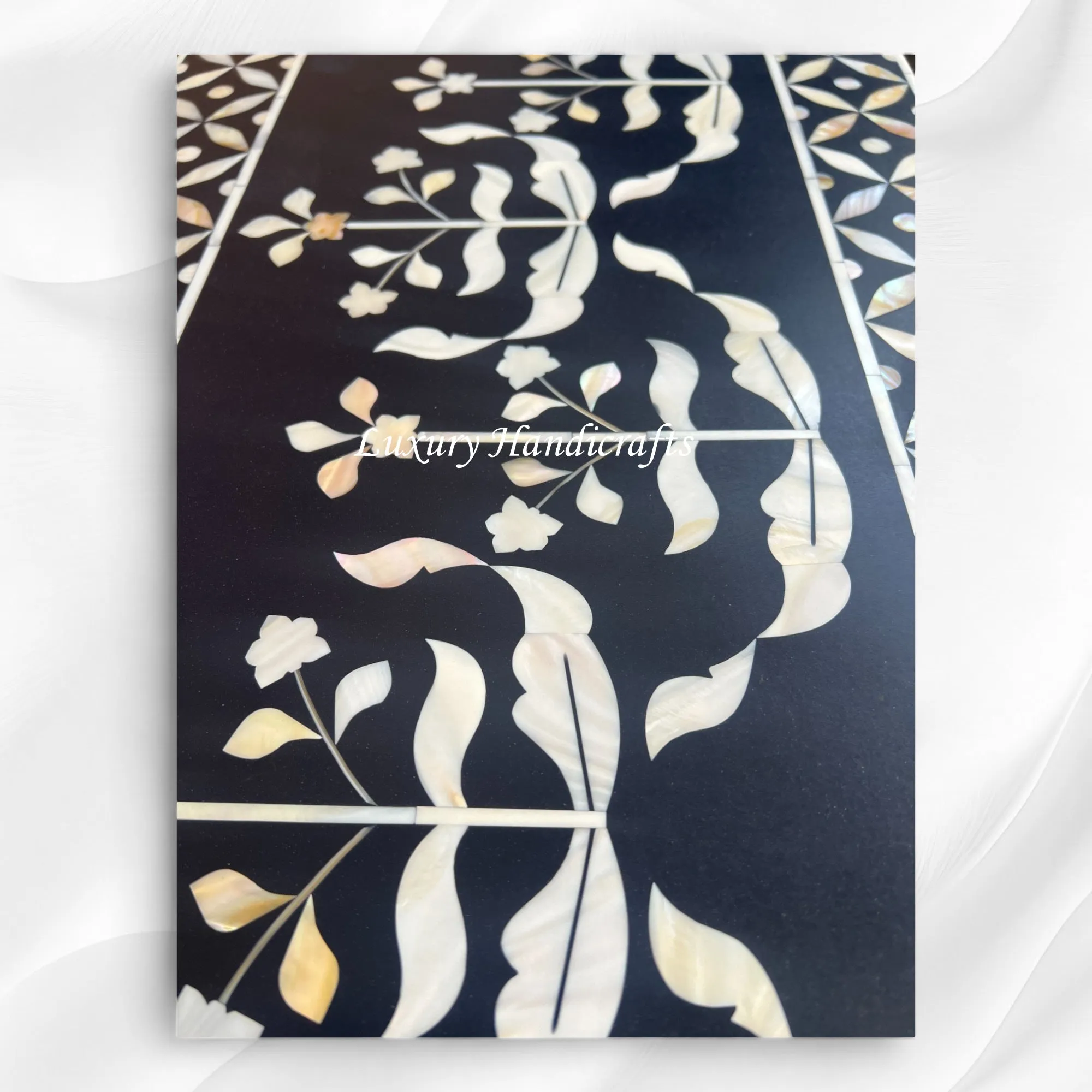French MOP Inlay Console Black