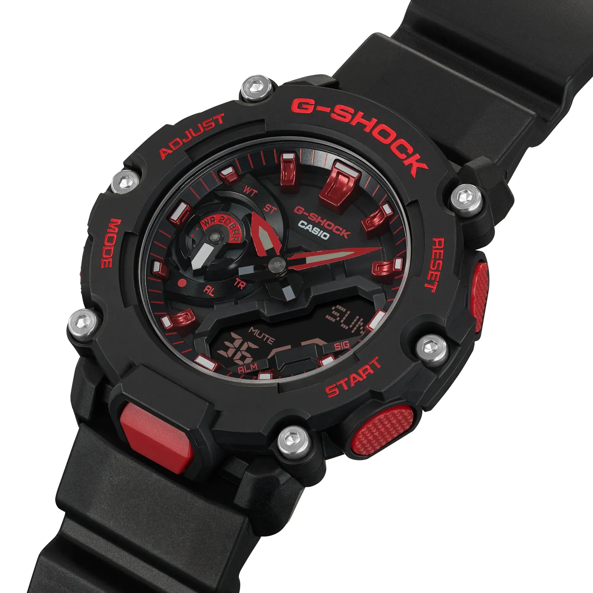 G-Shock Ignite Red Line Black Resin Band Watch GA2200BNR-1A