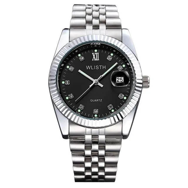 Gold Stainless Steel Wristwatch Luxury Women