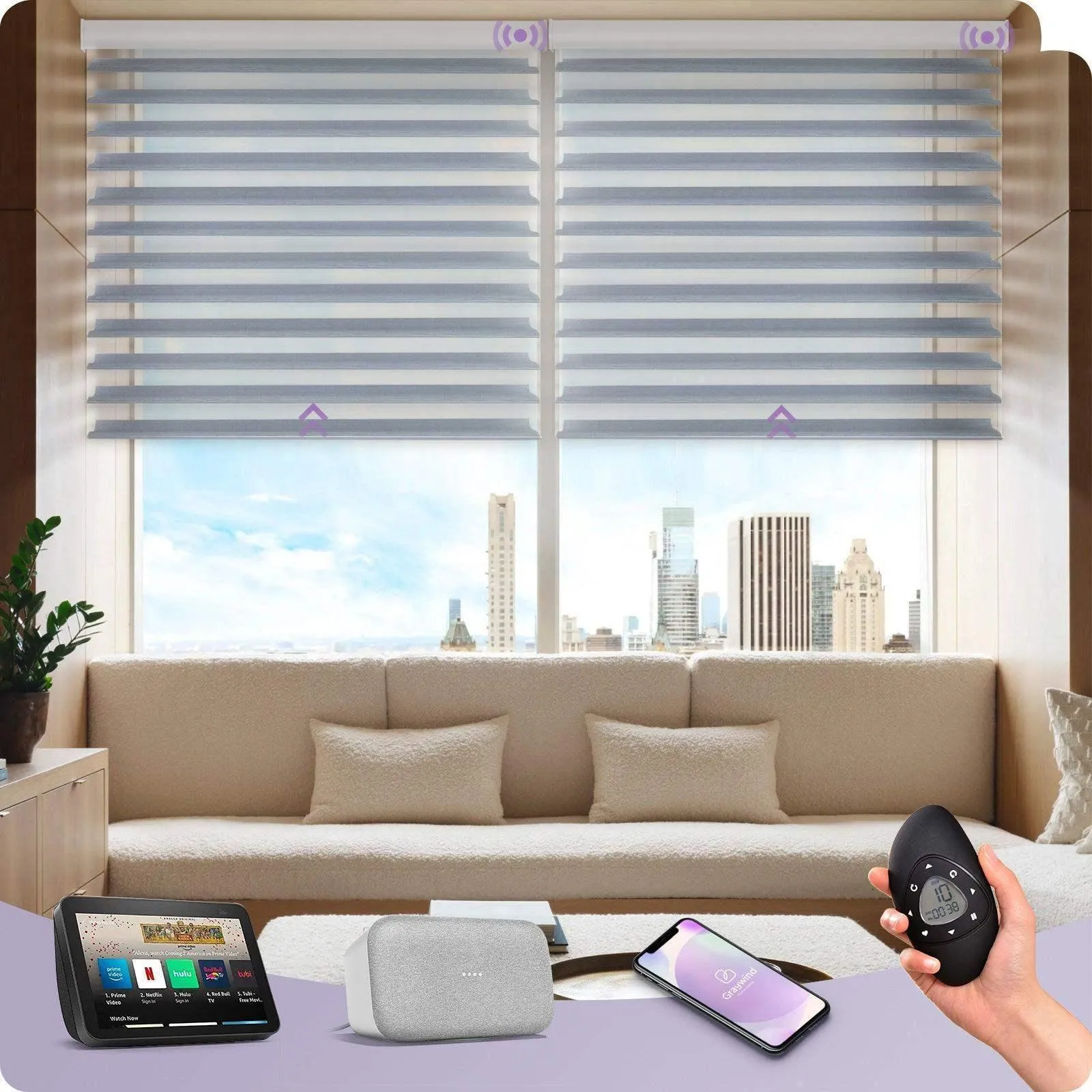 Graywind Motorized Shangrila Shades | Classic Series | Customizable