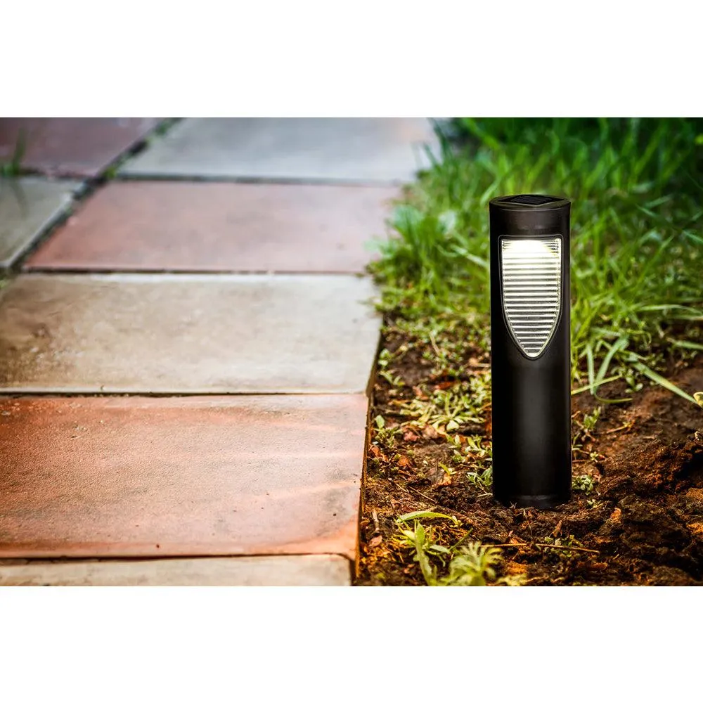 Grundig Warm White Solar LED Sleek Black Stake Light