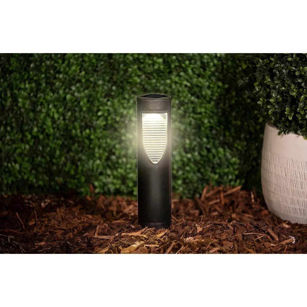 Grundig Warm White Solar LED Sleek Black Stake Light