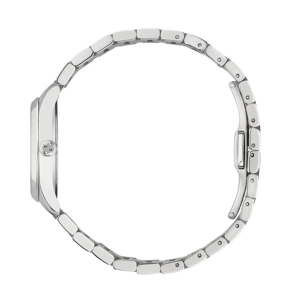 Gucci Ladies G-Timeless 27mm Pink MOP & Gold Feline Face Dial Stainless Steel Watch YA1265013