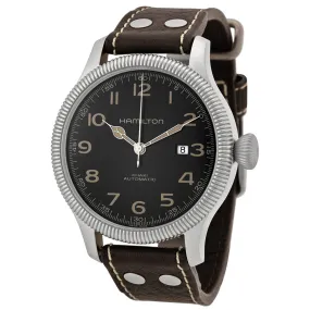 Hamilton Khaki Pioneer Black Dial Leather Men's Watch H60515533