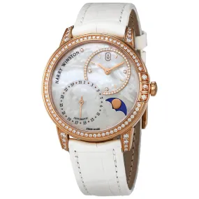 Harry Winston Midnight White Mother Of Pearl Dial Automatic Ladies Watch MIDAMP36RR001