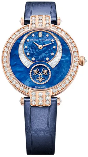 Harry Winston Premier Automatic Ladies 18k Rose Gold Diamond Watch PRNASS36RR001