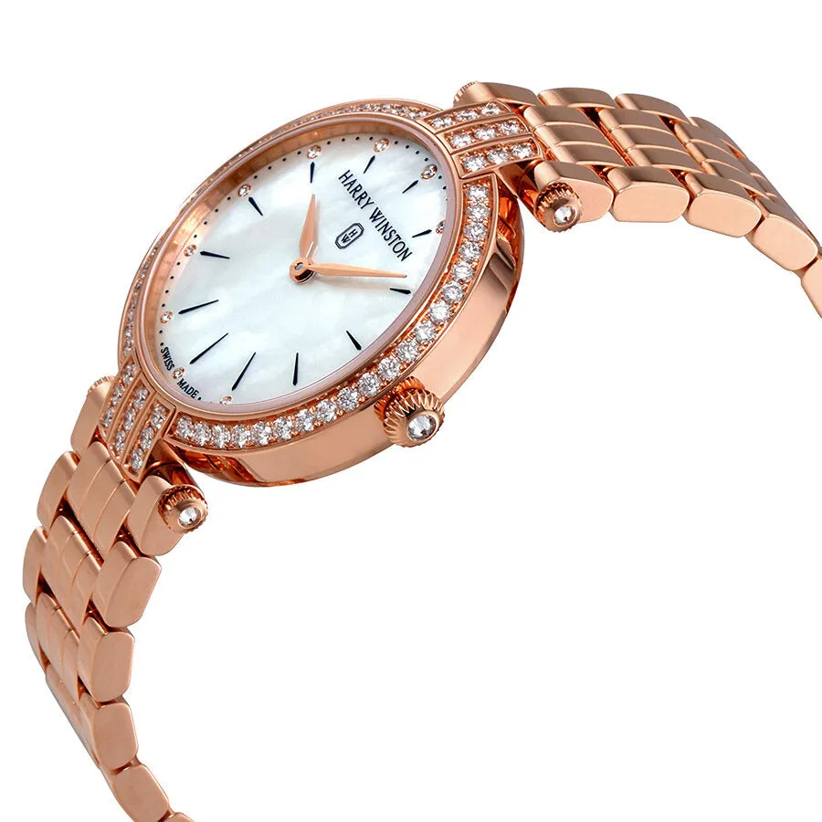 Harry Winston Premier Mother of Pearl Dial Ladies 18K Rose Gold Watch PRNQHM31RR003