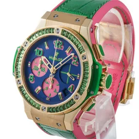 Hublot Big Bang Pop Art Yellow Gold Apple Dial Blue Automatic Men's Luxury Watch 341.VG.5199.LR.1922.POP14