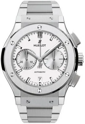 Hublot Classic Fusion Silver Opaline Automatic Men's Chronograph Watch 521.NX.2611.NX