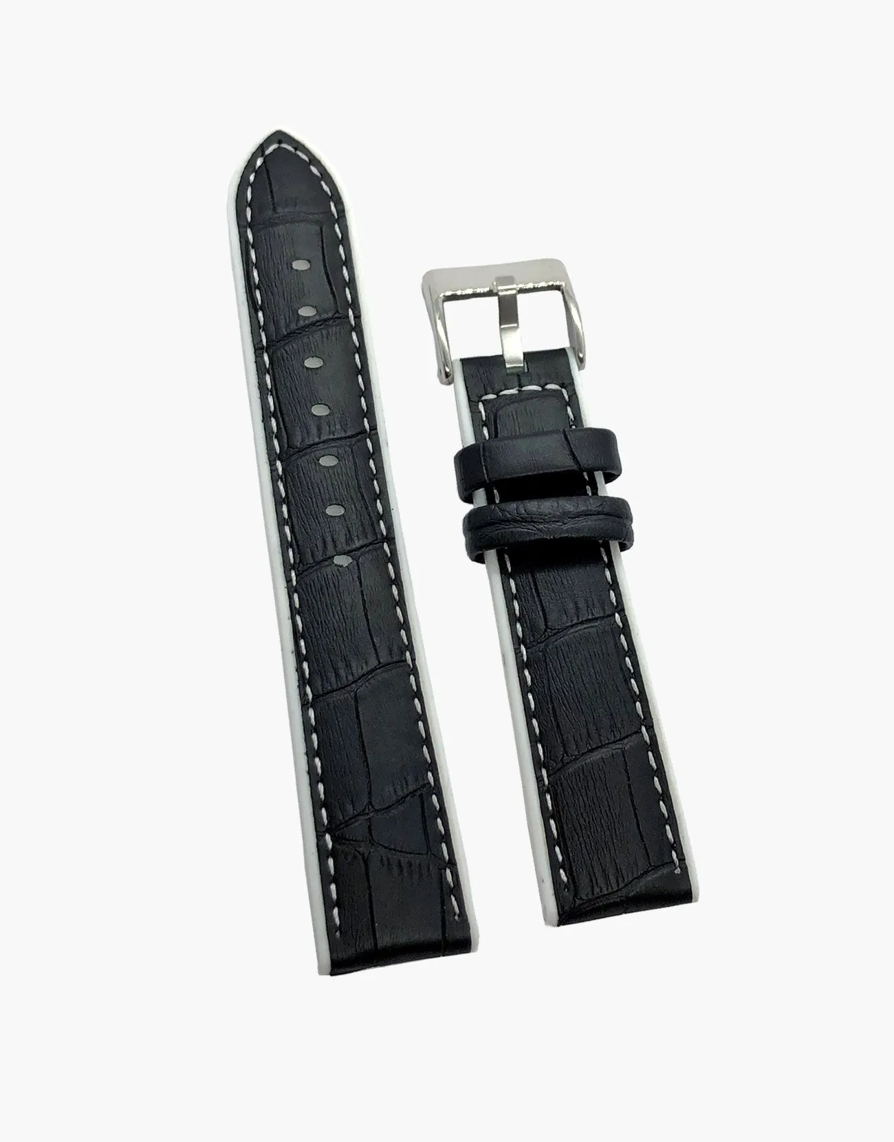Hybrid Calf Leather watch Straps and High Silicone