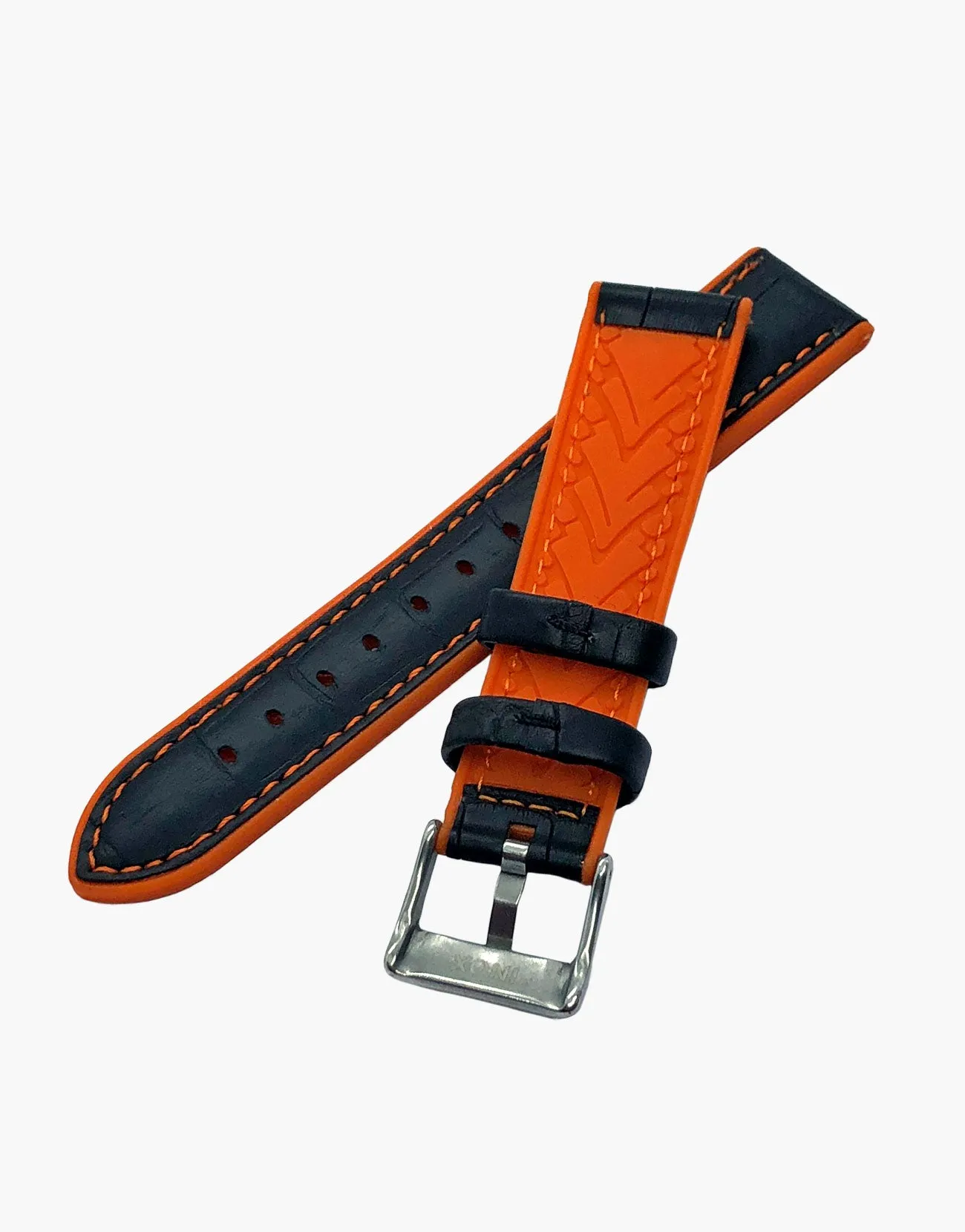 Hybrid Calf Leather watch Straps and High Silicone
