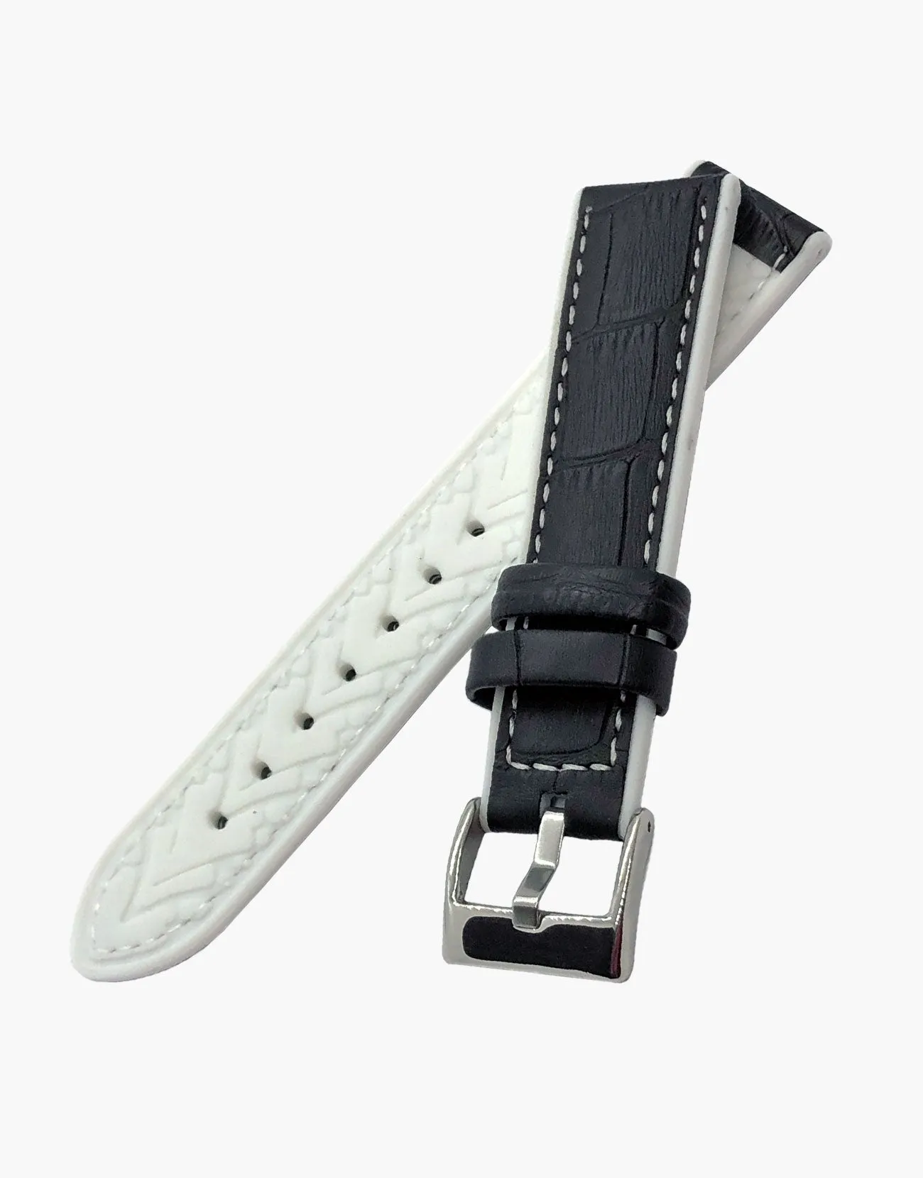 Hybrid Calf Leather watch Straps and High Silicone