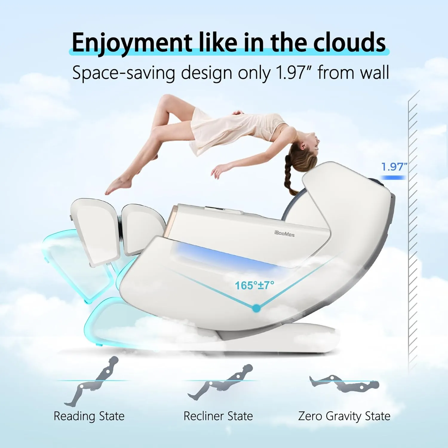 IBooMas® R8606 3D Roller AI&APP Control Auto-Extend Pedal Zero-G Massage Chair