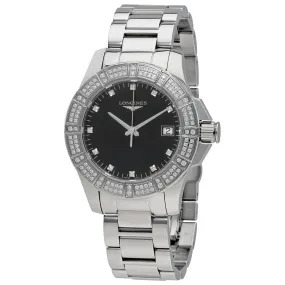 Longines Conquest Black Dial Diamond Ladies Watch L3.280.0.57.6
