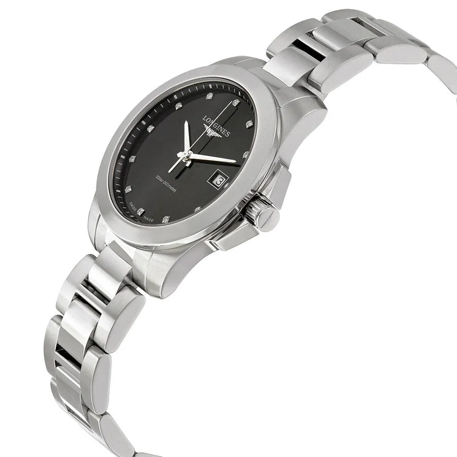 Longines Conquest Black Dial Diamond Ladies Watch L3.378.4.57.6