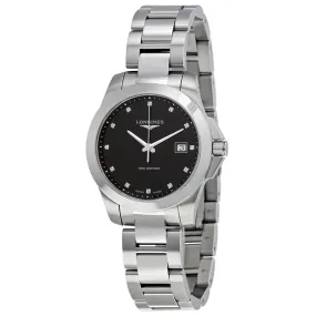 Longines Conquest Black Dial Diamond Ladies Watch L3.378.4.57.6