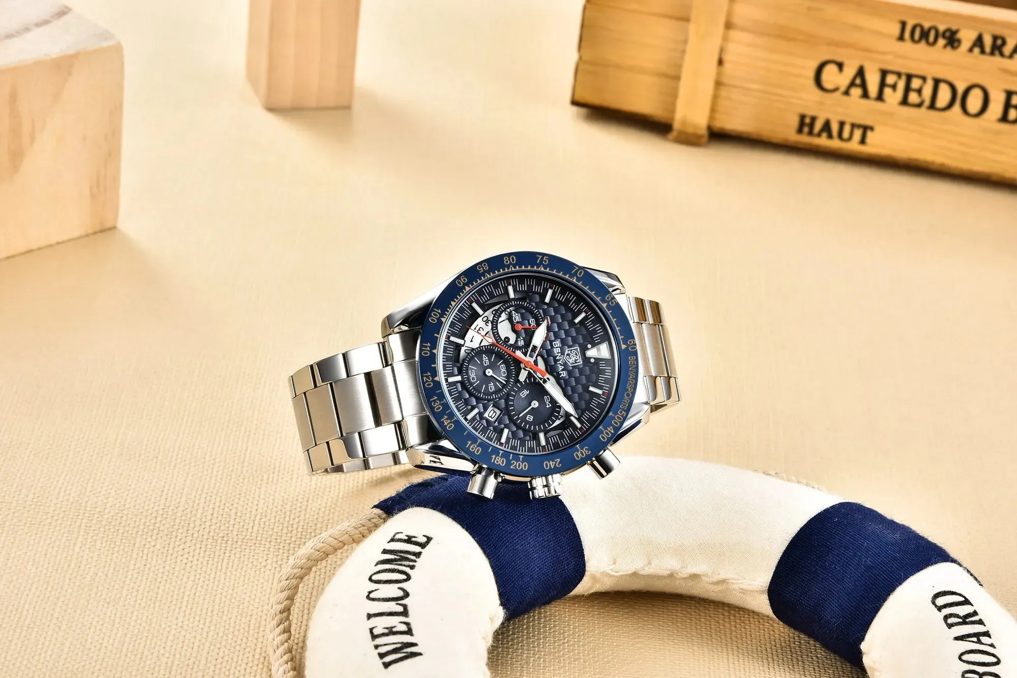 Luxury Chrono Leather Men's Watch