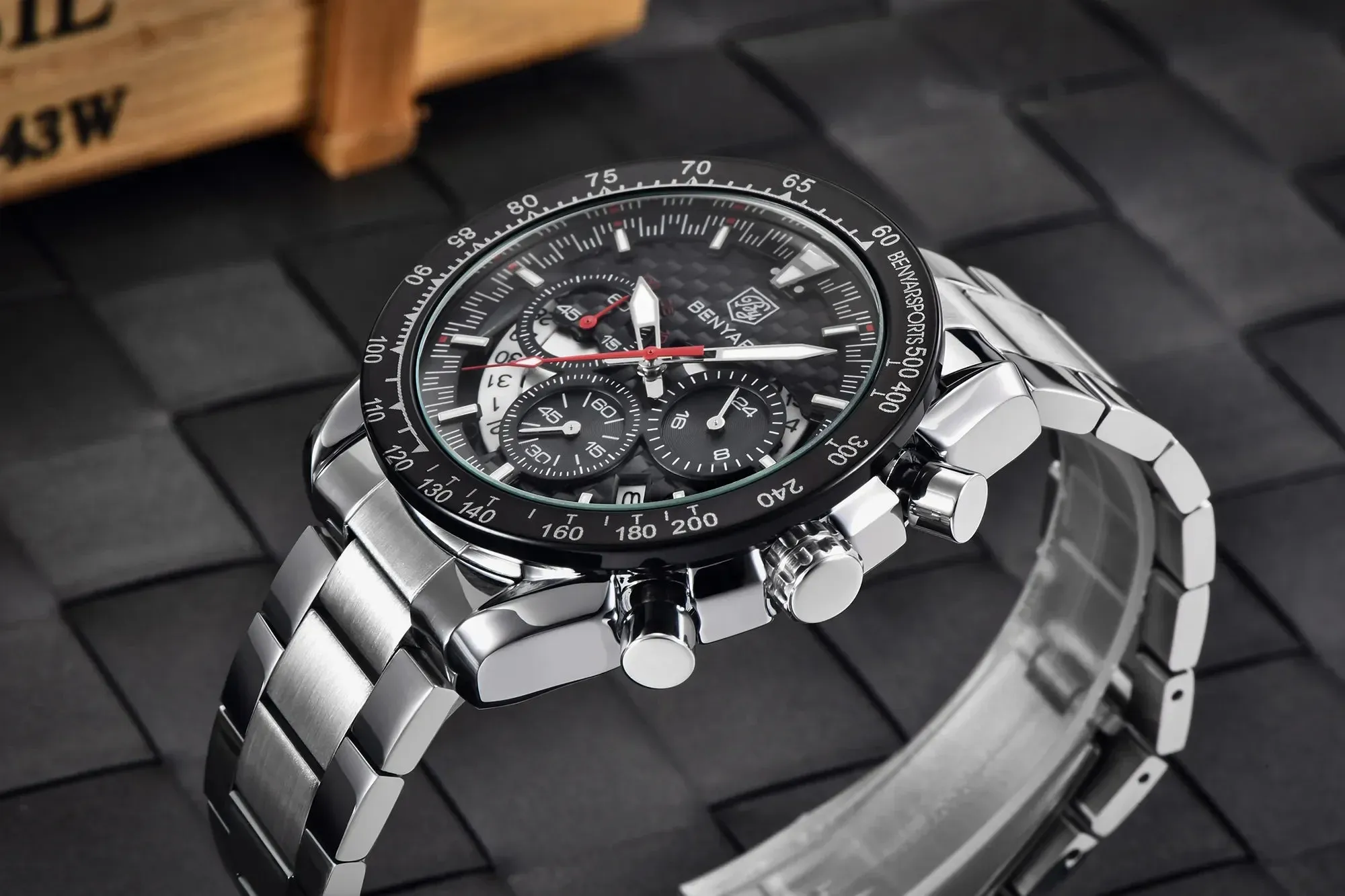 Luxury Chrono Leather Men's Watch