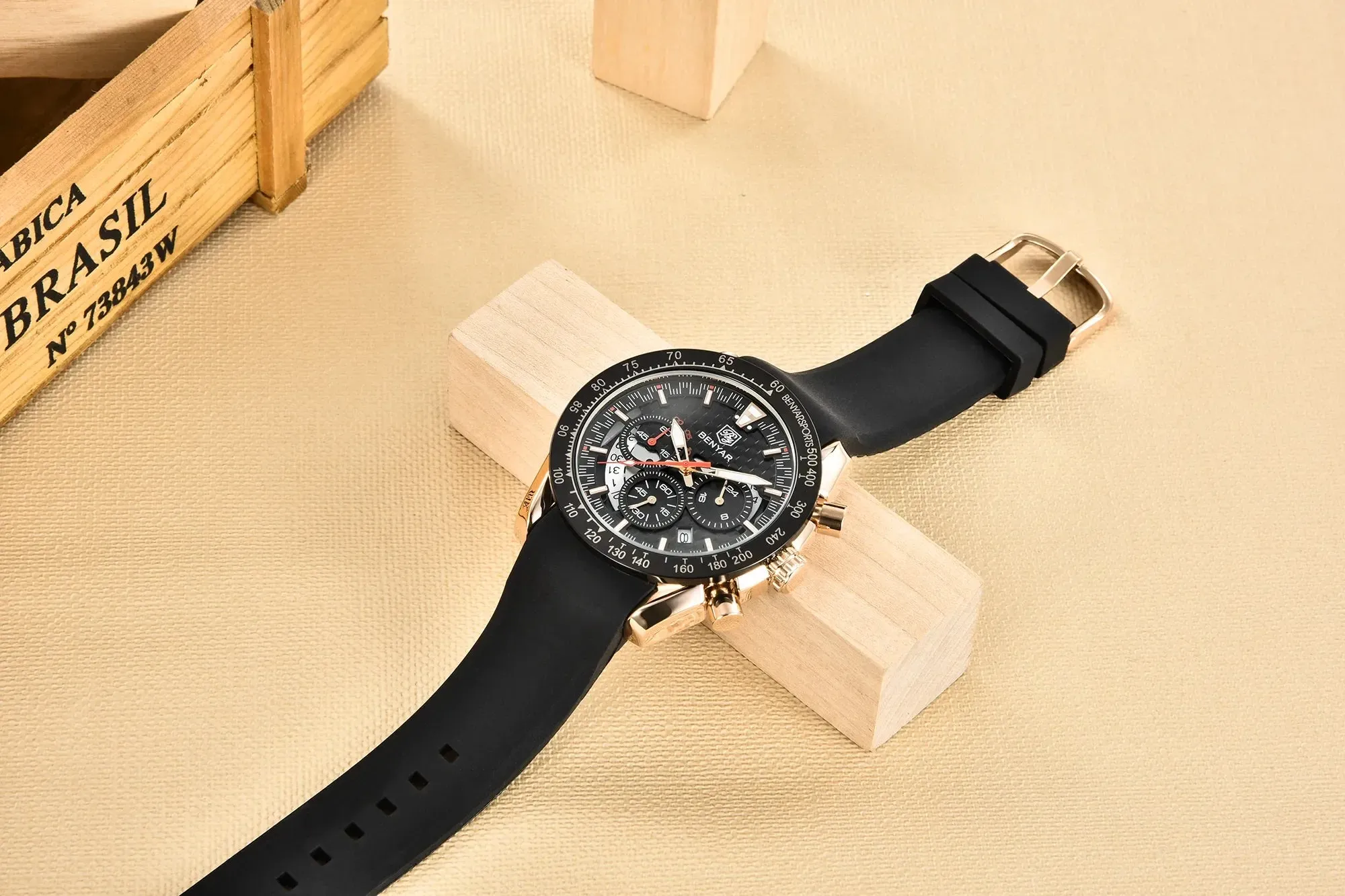 Luxury Chrono Leather Men's Watch