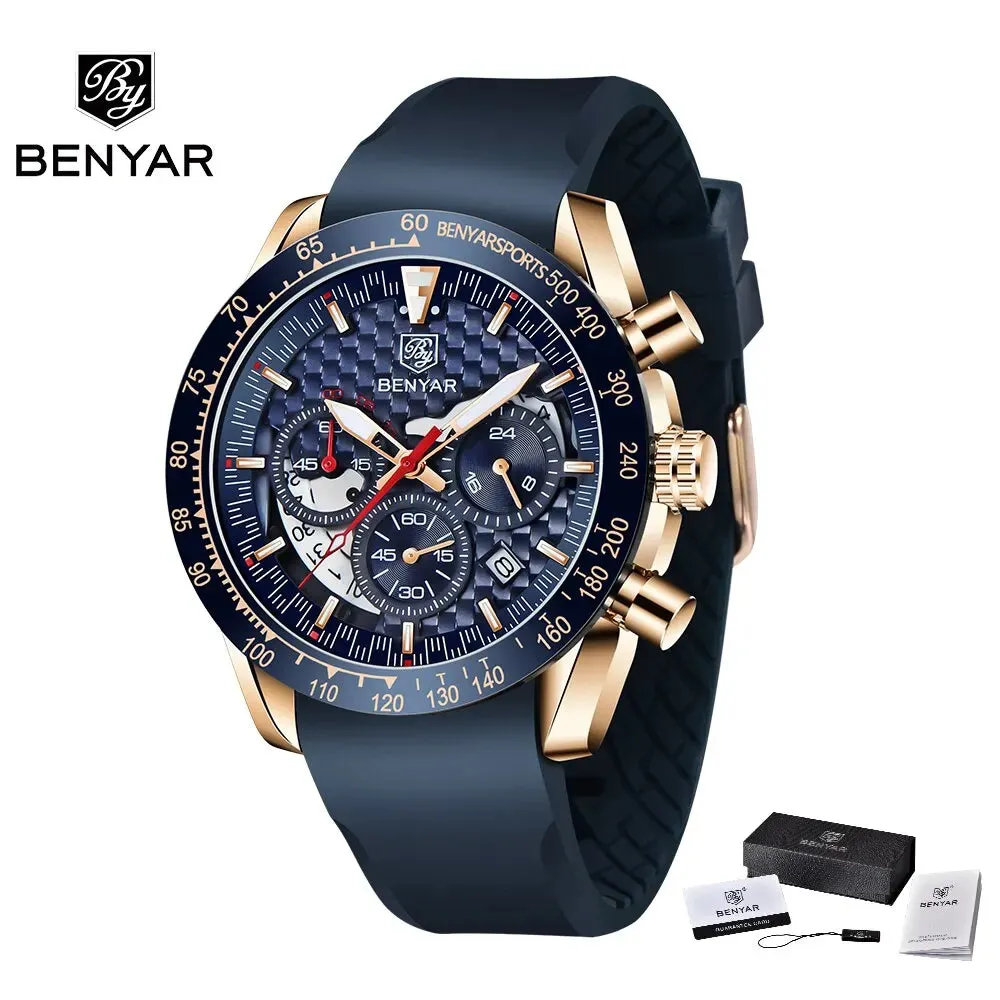 Luxury Chrono Leather Men's Watch